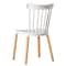 Fabulaxe Modern Plastic Dining Chair Windsor Design with Beech Wood Legs, White QI004223.WT - alternate 5